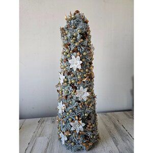 Sc Salzburg creations 24" gold tree glitter flower centerpiece Xmas decor brand